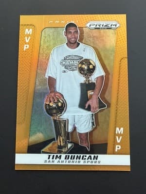 2024-25 Panini Prizm Deca Tim Duncan Gold /49 – MVP Insert San Antonio Spurs